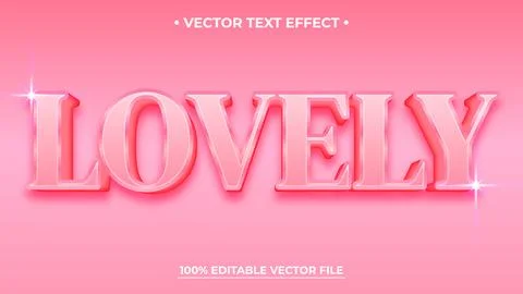 Lovely shiny pink editable text effect style Stock Illustration