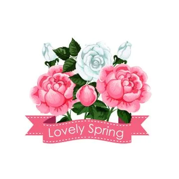 Lovely spring creative poster イラスト素材