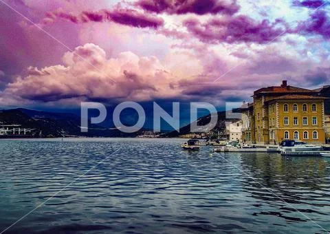 Lovely Sunset in Croatia Stock Photos