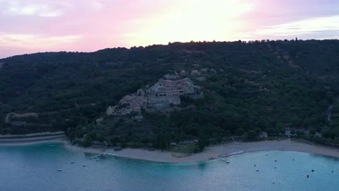 Lovely sunset at Sainte-Crox-Du-Verdon, France Stock Footage 231430689