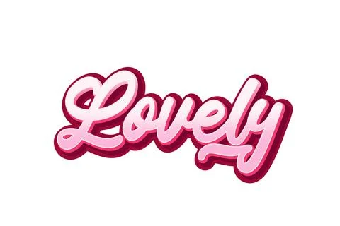 Lovely text style effect. Lettering design. Stock Illustration