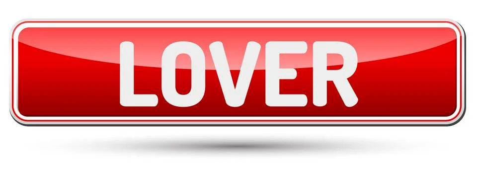 LOVER - Abstract beautiful button with text. Stock Illustration