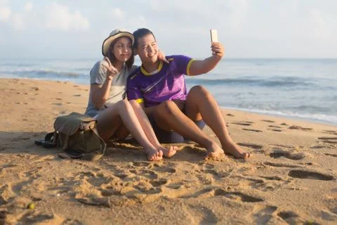 Lover on the beach Stock Photos