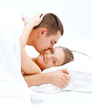 Lover couple in bed Foto stock