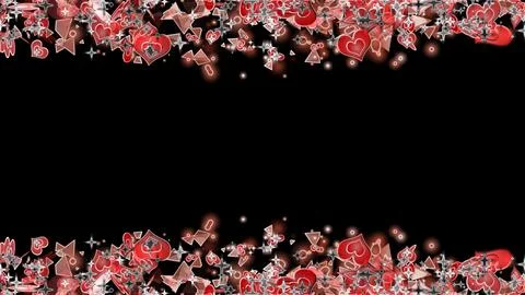 Lover display frame with red hearts and particle lights for invitation over.. Stock Photos