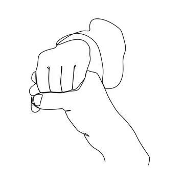 Lover Hands holding gesture. Single continuous line hand gesture graphic icon 스톡 일러스트