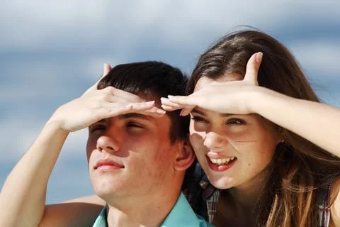 Lover hug in the sky Stock Photos
