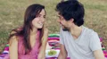 lover laughing at the camera - happy young man and woman HD Footage
