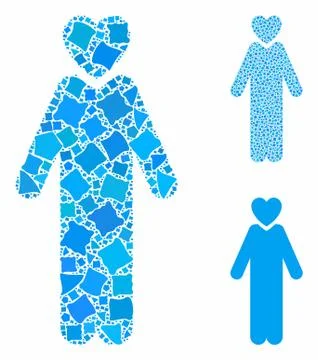 Lover man Composition Icon of Humpy Items Stock Illustration