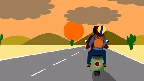 Lover ride motorcycle Stock Footage 117124790