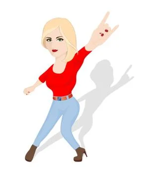 Lover of rock on  white background Stock Illustration