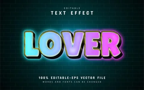 Lover text effect with gradient Stock Illustration