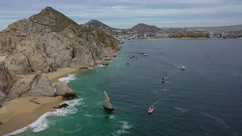 Lovers beach fly by. Stock Footage 133210013