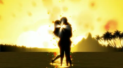 Lovers on beach Stock Footage 10886235