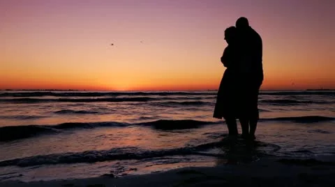 Lovers On The Beach Stock Footage 21778437