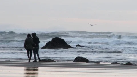 Lovers At The Beach Video stock 72223092