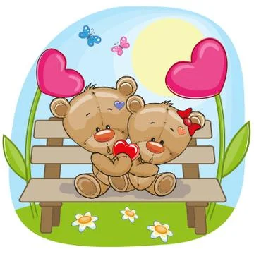 Lovers Bears Stock Illustration