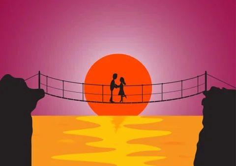 Lover's Bridge Stock Illustration