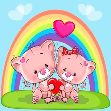 Lovers Cats Stock Illustration