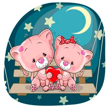 Lovers Cats Stock Illustration