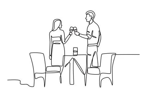 Lovers cheer a glass of alcohol Stock Illustration