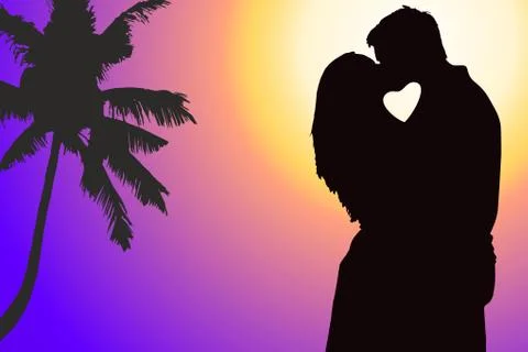 Lovers couple at background 스톡 일러스트