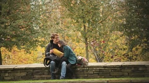 Lovers Couple in Park Stock Footage 10686268