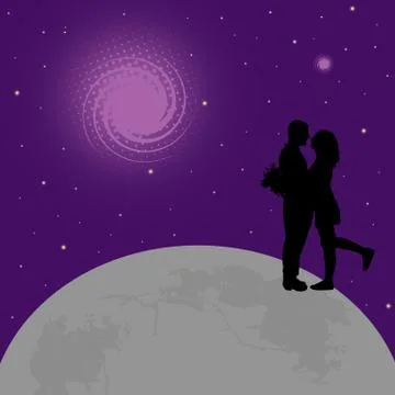 Lovers on globe earth Stock Illustration