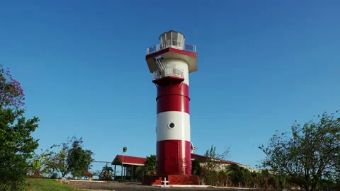 Lovers Leap Lighthouse in Jamaica Stock Footage 139012856