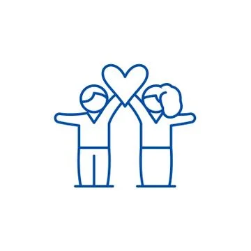 Lovers line icon concept. Lovers flat vector symbol, sign, outline illustration Stock Illustration