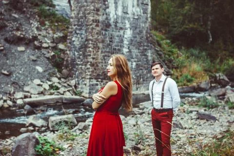 Lovers in nature Stock Photos