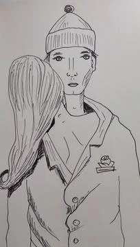 Lovers. One clothes for two 库存插图