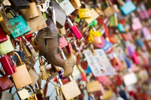 Lovers' padlocks Stock-Fotos