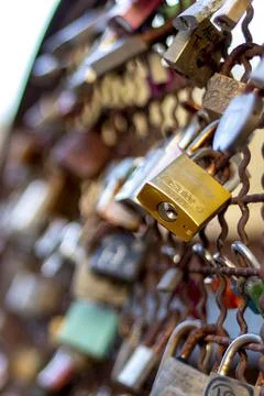 The lovers padlocks. Stock Photos