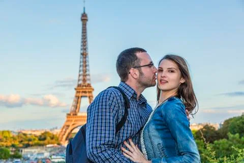 Lovers in Paris Stock Photos