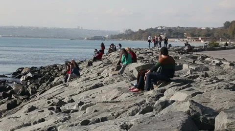 Lovers on the promenad Stock-Footage 61557372