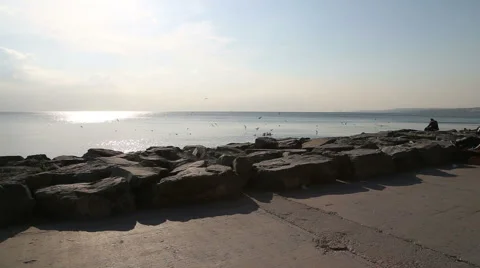 Lovers on the promenad Stock-Footage 61557553