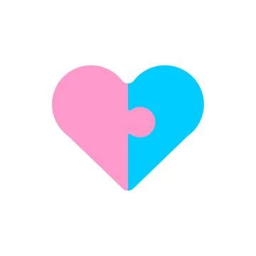 Lovers puzzles. Puzzle heart. Pair of lovers puzzle. concept of second half.. Stock Illustration