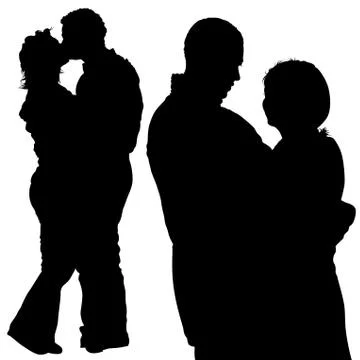 Lovers Silhouettes Stock Illustration