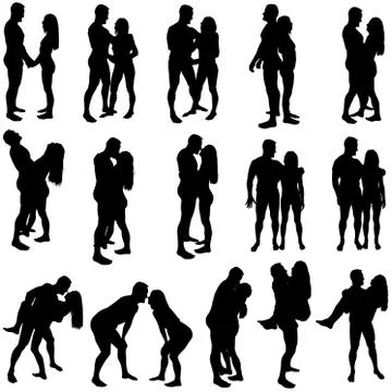 Lovers Silhouettes Stock Illustration