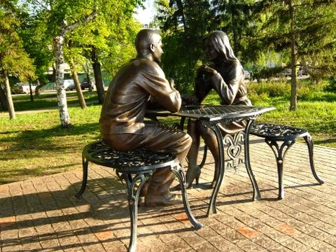 Lovers. A statue Stock Photos