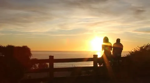 Lovers Sunset at the Beach 03 Stock Footage 12046692
