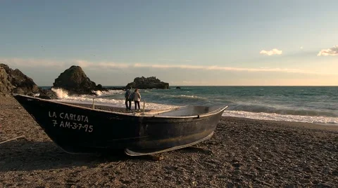 Lovers at sunset Stock Footage 44264758