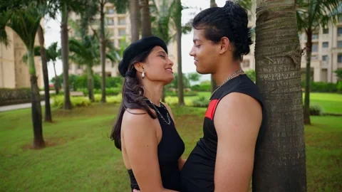 Lovers Trying Smooch Each Other Stock Footage 290419412