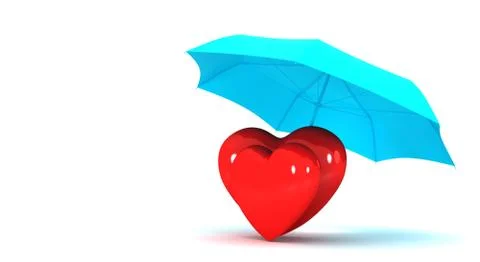 Lovers under protection and security. Conceptual image Stock Illustration