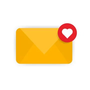 Love`s message object on white background. Vector illustration. Stock Illustration