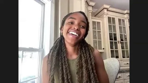 Lovie Simone is talking about her movie 'Selah and the Spades' - 2020 Video stock 129665662