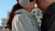 Loving Asian Couple In Winter Clothes Hugging Each Other Stock Footage