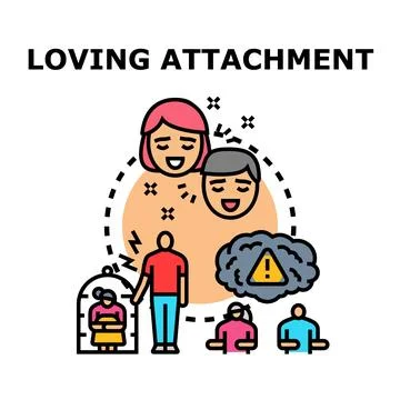 Loving attachment concept showing relationship complexities Stock Illustration