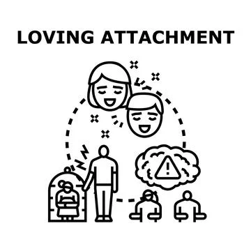 Loving attachment concept showing relationship complexities Stock Illustration